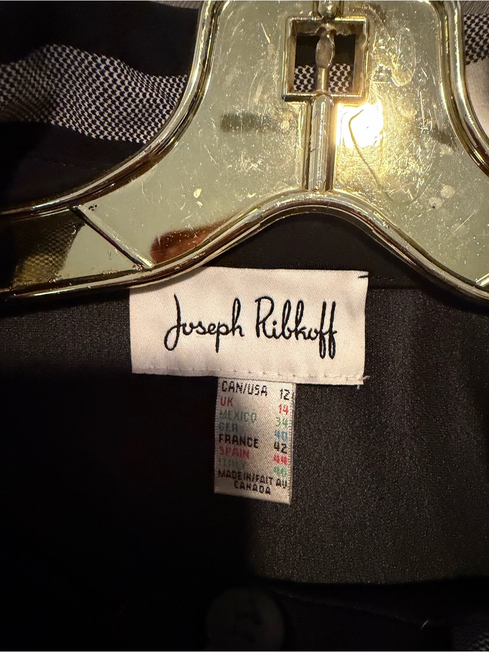 Joseph Ribkoff Black Gray and Red Striped Coat - Picture 2 of 2